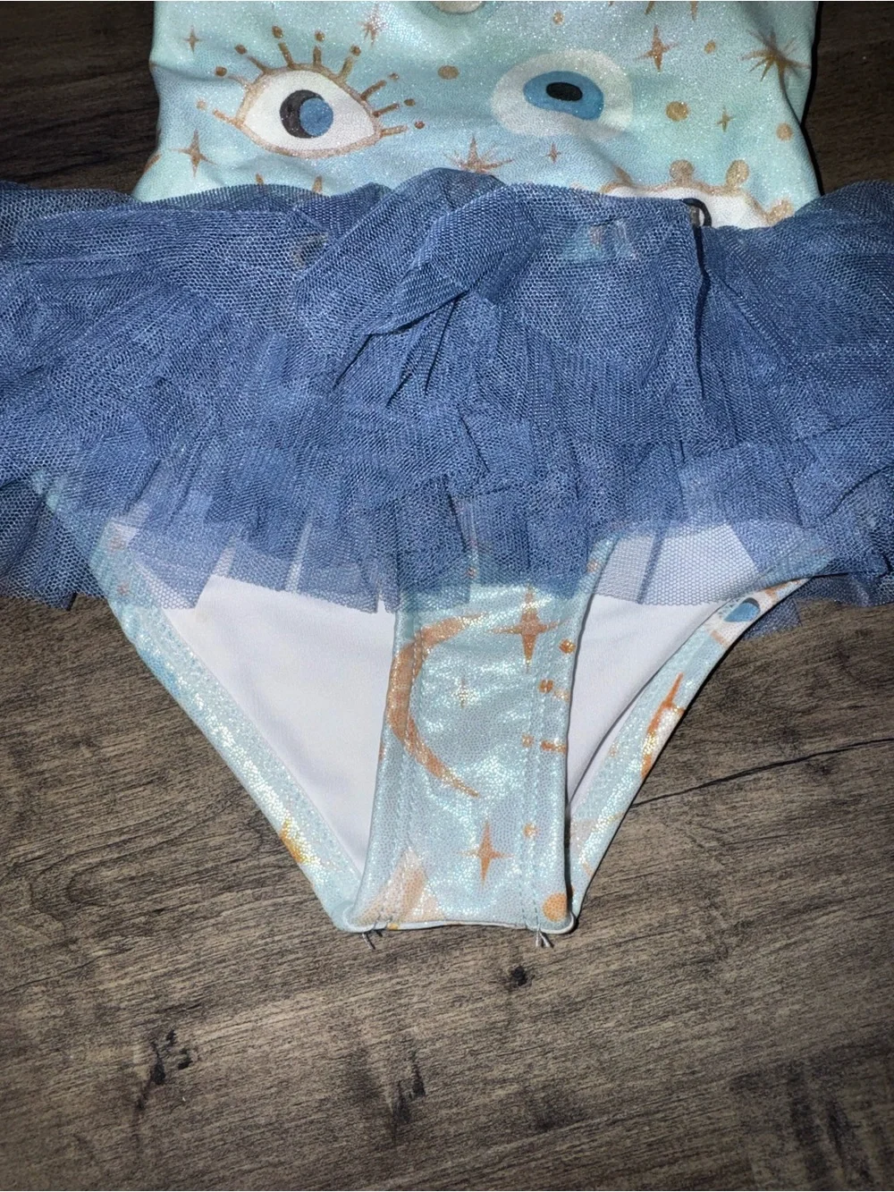 Posh Peanut Fiona Evil Eye Tutu Swimsuit 2T Mint Blue